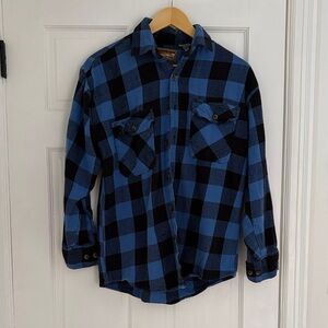 Vintage Blue Plaid Overshirt Size Medium